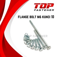MESIN FLANGE BOLT KEY 10 WHITE 6x10 - 6x110 ENGINE BLOCK CALTER BOLT CVT 6MM M6 BOLT 10