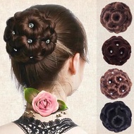 77oe Synthetic Hair Pin With Shiny Multicolor Diamonds For Women Realistic Ponytail Clip Styling Too