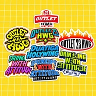 NEWEST 23 X HWG OUTLET STICKER PACK Sticker Kereta Car Sticker