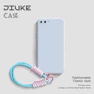 Ultra-Thin Liquid Silicone Phone Case for OPPO R11S/R11 plus Full Cover Anti-Fall with Lanyard Smoke