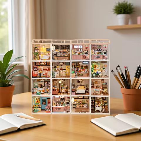 Rolife DIY Miniature Dollhouse Kit with Accessories Model Supply Store Kit with LED to Build Decent 