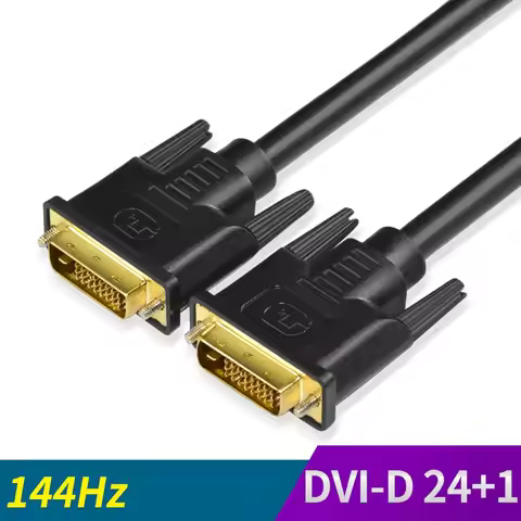 DVI Cable DVI-D 24+1 pin 1080P@144HZ 2K@60HZ Male to Male DVI to DVI Cable for Projector Laptop LCD 