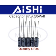 35v 47uf Capacitor 47uf 35v 47uf35v Size 5x11.0mm 1 Set There Are 5 Pieces (Piece)