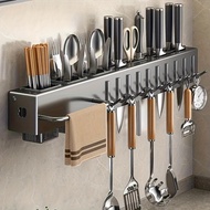 Wall-Mounted Kitchen Knife and Utensil Holder – Chopstick Tube & Vegetable Tool Storage Rack