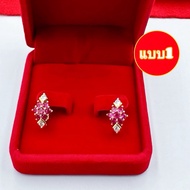 nirichstore เครื่องประดับ ต่างหูผู้หญิง เพชรพลอย ทองชุบ มี2แบบ ต่างหูทอง 0115