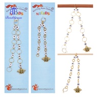 1set 2pcs 2 style Bee Charm Knitting Row Counter Chains Alloy Acrylic Brass 0-9 Numbered Stitch Mark