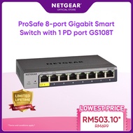 Netgear ProSafe 8-port Gigabit Smart Switch with 1 PD port GS108T