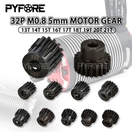 PYFORE 32P M0.8 Metal Motor Pinion Gear Set - 5mm Bore 14T to 21T Selection for 1/10 RC Drift & Craw