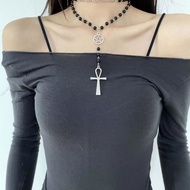 Lolita Lolita Lolita Punk Gothic Steam Cross Yabi Necklace choker Starburst Asian Culture Dark Acces