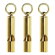 PPhtony 3pcs Brass Whistle Durable Extra Loud Whistle for Coach Referee Teacher School Football Basketball Soccer Emergency Situation Outdoor Sport Event Camping Hiking Boating Fishing Training