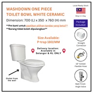 P Trap Water Closet P-Trap Close Coupled WC Full Set Gloss White Tandas Duduk