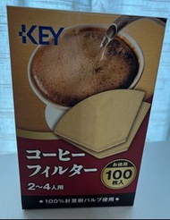 Key coffee (日本制）3角無漂白咖啡濾紙