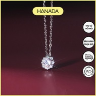 Hanada 925 Silver Necklace 8-petal stone flower 1085 I9