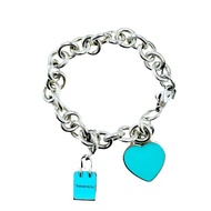 Tiffany & CO. Return to Tiffany 心形手鍊 腕週16cm 925銀/琺瑯