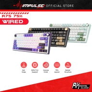 RK Royal Kludge R75 Wired Mechanical Keyboard - Hot Swap, Volume Knob, Gasket Structure, 75% Layout