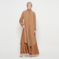 Gamis Wanita Pakaian Muslim Wanita Gamis Slit Warna Coklat SR277