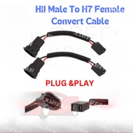 2pcs H11 headlights male plug to H7 headlights female socket adapter convert cable for fog lights