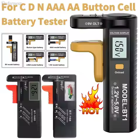 Digital Battery Tester Battery Checker Volt Measure Battery Capacity Check Detector for AA AAA C D 9
