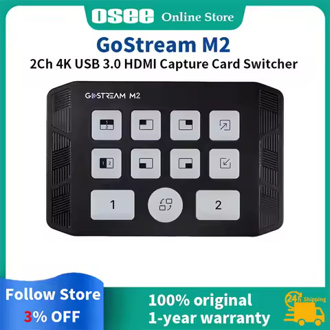 OSEE Gostream M2 USB 3.0 HDMI Capture Card Switcher with Dual Bit 4K Dual Screen 3.5mm Audio Input F