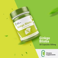 Simplee Ginkgo Biloba Capsules 500mg | 60 Capsules – Supports Brain Function, Focus & Mental Clarity