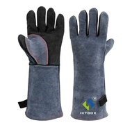 HITBOX ถุงมือหนังงานเชื่อม 14" และ 16" นิ้ว ถุงมือหนังยาว ถุงมือเชื่อม ทนต่ออุณหภูมิสูง เบาและสามารถระบายอากาศได้ดี (เเพ็ค 1 คู่)