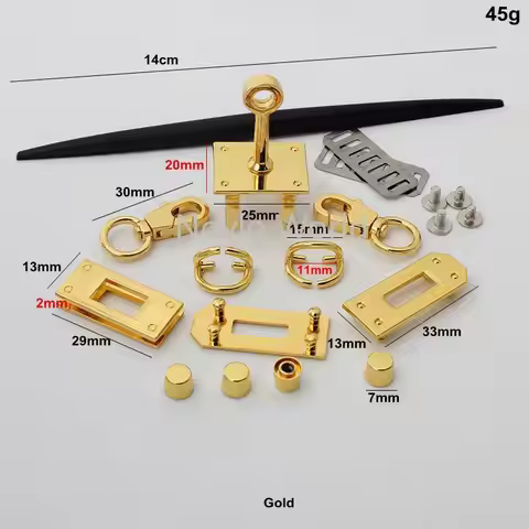 1-5 sets 25*20mm new arrive products gold chrome a set of mini lock for DIY shoulder bag purse acces
