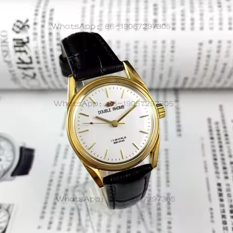 Perfect Time Watch Store Shuangling Brand Gold Manual Mechanical Watch, Diameter 30mm