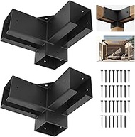 ColourTree Metal Pergola Kit with 3-Way Corner Brackets for 4x4 Lumber Post Base, Outdoor Steel Hard