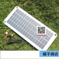 【免運費】30W 18V太陽能板充電器 太陽能充電板 充12V汽車機車電瓶 轉5V充手機 半柔性 戶外營應急充電