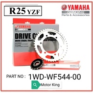 Sprocket Set Yamaha R25 YZF 100% HLY Original Yamaha Sprocket & Motorcycle Chain Rantai Motosikal