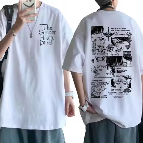 Anime The Summer Hikaru Died Hikaru Yoshiki Manga Short Sleeve T-shirts Men Women Fashion Cotton Cas