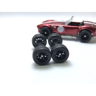 Z78 Tayar Getah Rubber Wheels 1/64 Hot wheels BBS Black 12mm Long Axle