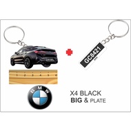 bwm x4 black keychain 2d x4 hitam