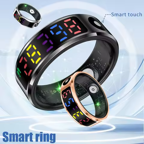 Fashion Color Screen Smart Ring with Smart Touch, IP68 Waterproof Health Tracker Fitness Men Women H