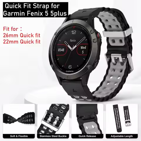 22mm 26mm Quick Fit Strap for Garmin Fenix 5 5plus Breathable Soft Replacement Wristband for Garmin 