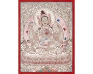 唐卡工藝 尊勝佛母的療癒力量 耳夾 耳環