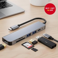 61USB C,100W PD,4K HDMI,USB3.0,Macbook Air Pro,Type C HDMISD。  6 dalam 1 Hub USB C 100W PD 4K HDMI S