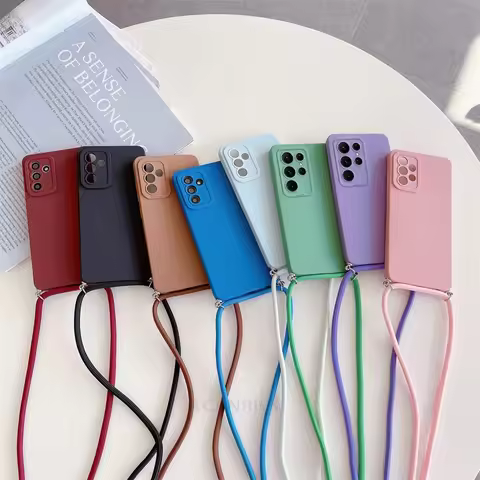 S 25 S25ultra S25plus Crossbody Lanyard Silicone Case For Samsung Galaxy S25 Plus Ultra 5g Fashion S