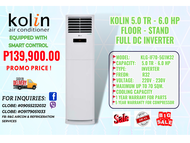 🎉BRAND NEW KO.LIN 5.0 TR - 6.0 HP FLOOR - STAND FULL DC- INVERTER AIRCON R32 SUMMER SALE PROMO 2024 🎉