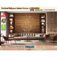 Custom 3D Coffee Theme Wallpaper | Coffeeshop | Coffee Shop | Wall Paper | Wallsticker | Cafe Wallpa