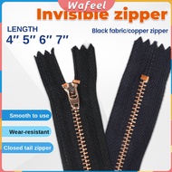 W.A. Rugged Metal Zipper Teeth Length 4" 5" 6" 7" Invisible Zipper for Jeans/Skirts