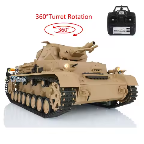 2.4G Henglong 1/16 7.0 Plastic RC Tank 3858 Panzer IV F RTR 360° Turret Infrared Combat BBs Smoke RC