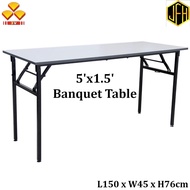 JFH 3V 1.5x5 Feet Heavy Duty Laminated Wood Top Banquet Table Folding Function Table Meja Lipat Kend