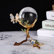 Metal Color Ornaments Chinese Enamel Living Room Transfer TV Cabinet Office Crystal Ball Ornaments O