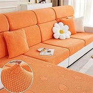 Durable Universal Sofa Cover High Stretch Sofa Cover L Shape Non Slip Sofa Cover With Elastic Bottom Sofa Cover Suitable For Home Decoration (Color : Orange, Size : KING 1 SEAT COVER)
