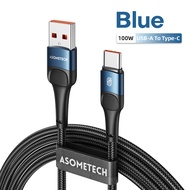 ASOMETECH 7A 100W USB Type C สายชาร์จสายชาร์จเร็วสายชาร์จสำหรับซัมซุงดาต้าที่ชาร์จ Huawei Xiaomi สมาร์ทโฟน USB สาย C