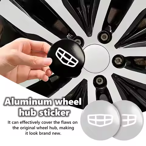 Car Wheel Center Hub Cap Stickers, Wheel Emblem Accessories Compatible with Geely Geometry C Emgrand