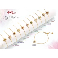 Birthstone Bracelet Genuine 8k Gold Drawstring Bracelet 375