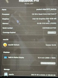 MacBook Pro 15-inch 2017 500/ 16