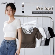 Large size M-4XL Woman  Casual Integrated Short-Sleeved Cotton T-Shirt with Chest Pad